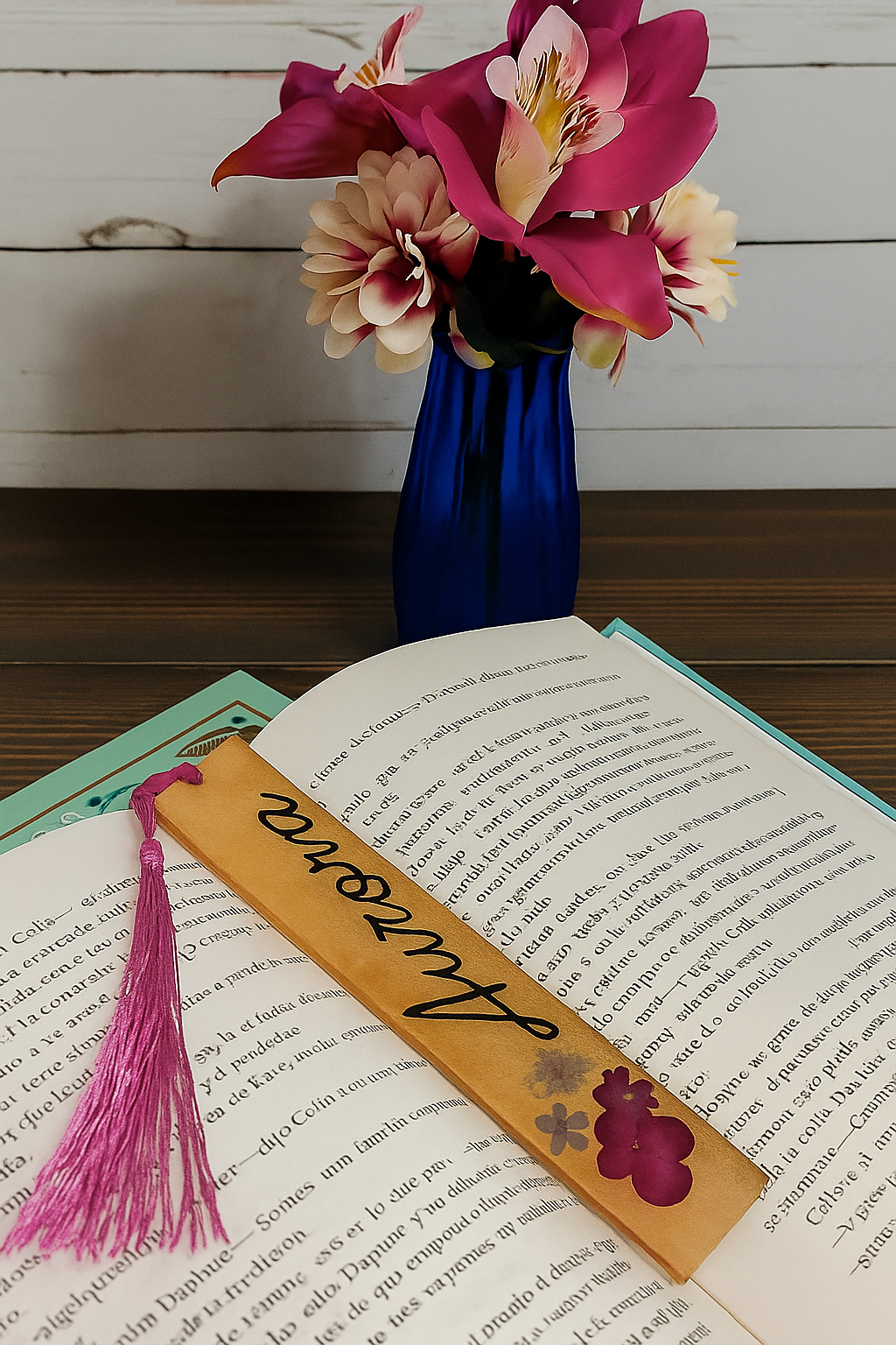 MARCAPÁGINAS FLORAL EN RESINA